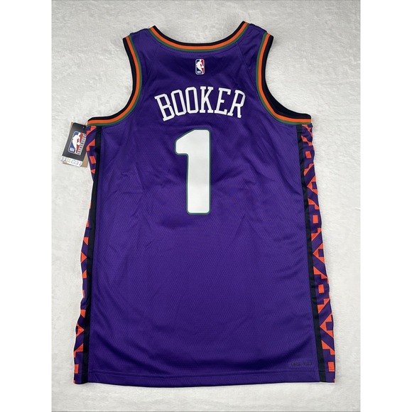 BNWT Devin Booker Phoenix Suns The Valley Nike Authentic Jersey, sz 44 Medium - Picture 7 of 7
